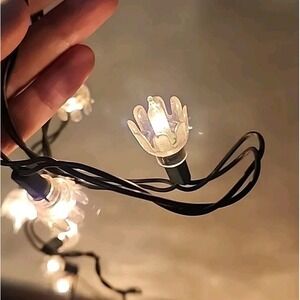 Vtg Clear Plastic Christmas Tulip Flower String Light Reflectors Covers 60+ 1986